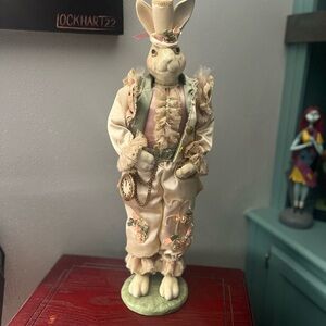 Lewis Caroll inspired White Rabbit Design with Floral Details